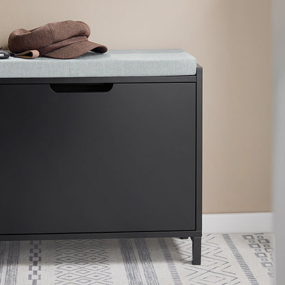 SoBuy | Schuhkipper mit 1 Klappe | Schuhschrank schmal | Schuhkommode | Schwarz | FSR151-K-SCH