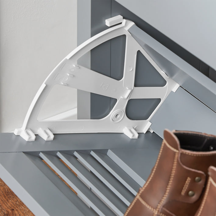 SoBuy | Schuhkipper | Schuhschrank mit 2 Klappen | Schuhkommode | Hellgrau | FSR152-HG