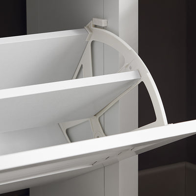 SoBuy | Schuhkipper | Schuhschrank mit 2 Klappen | Schuhkommode | Weiß | FSR152-W