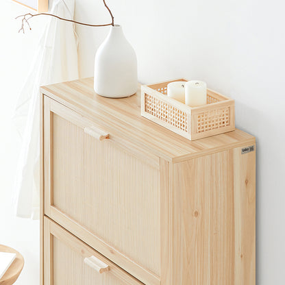 SoBuy | Schuhkipper mit 3 Klappen | Schuhschrank | Schuhkommode | Natur | FSR159-N