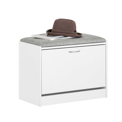 SoBuy | Schuhregal | Schuhbank mit Sitzkissen | Sitzbank | Hellgrau | FSR16-HG