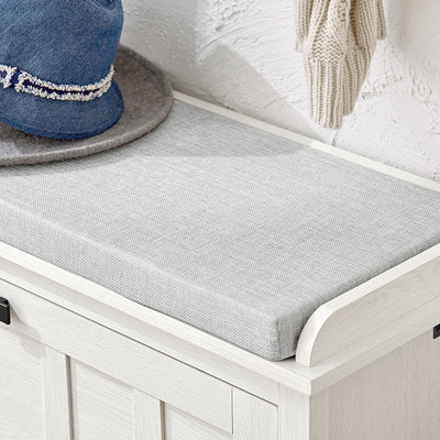 SoBuy | Schuhbank mit Sitzkissen | Sitzbank | mit 1 Klappe | Vintage-Weiß | FSR161-W