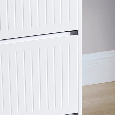 SoBuy | Schuhkipper mit 3 Klappen | Schuhschrank | Schuhregal | Weiß | FSR165-H-W