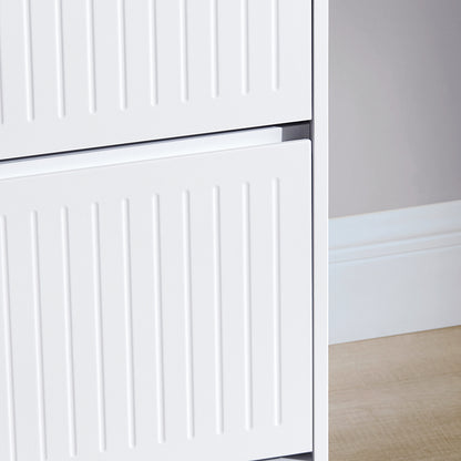 SoBuy | Schuhkipper mit 3 Klappen | Schuhschrank | Schuhregal | Weiß | FSR165-H-W