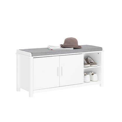 SoBuy | Schuhbank mit Sitzfläche | Dielenbank | Sitzbank | Schuhschrank | Weiß | FSR168-W