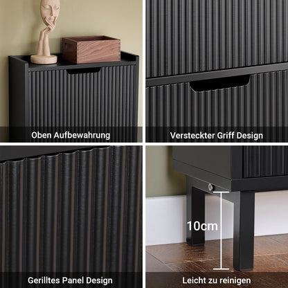 Vorverkauf | SoBuy | Schuhkipper mit 3 Klappen | Schuhschrank schmal | Schuhkommode Schwarz | FSR177-H-SCH