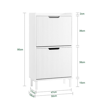 SoBuy | Schuhkipper schmal mit 2 Klappen | Weiß | FSR177-W