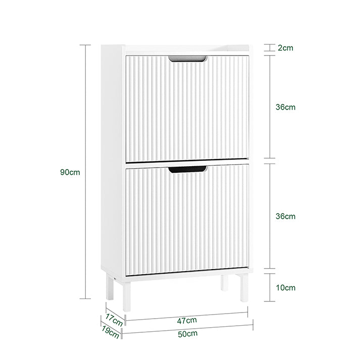 SoBuy | Schuhkipper schmal mit 2 Klappen | Weiß | FSR177-W