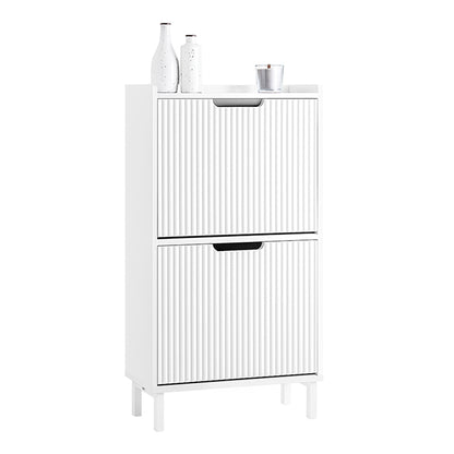 SoBuy | Schuhkipper schmal mit 2 Klappen | Weiß | FSR177-W