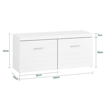 SoBuy | Schuhbank | Garderobenbank | Sitzbank mit Stauraum | Dielenbank | Weiß | FSR178-W