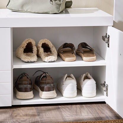 SoBuy | Schuhbank | Garderobenbank | Sitzbank mit Stauraum | Dielenbank | Weiß | FSR178-W