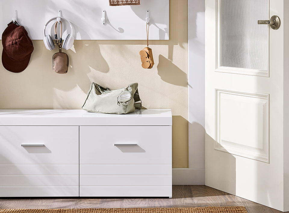 SoBuy | Schuhbank | Garderobenbank | Sitzbank mit Stauraum | Dielenbank | Weiß | FSR178-W