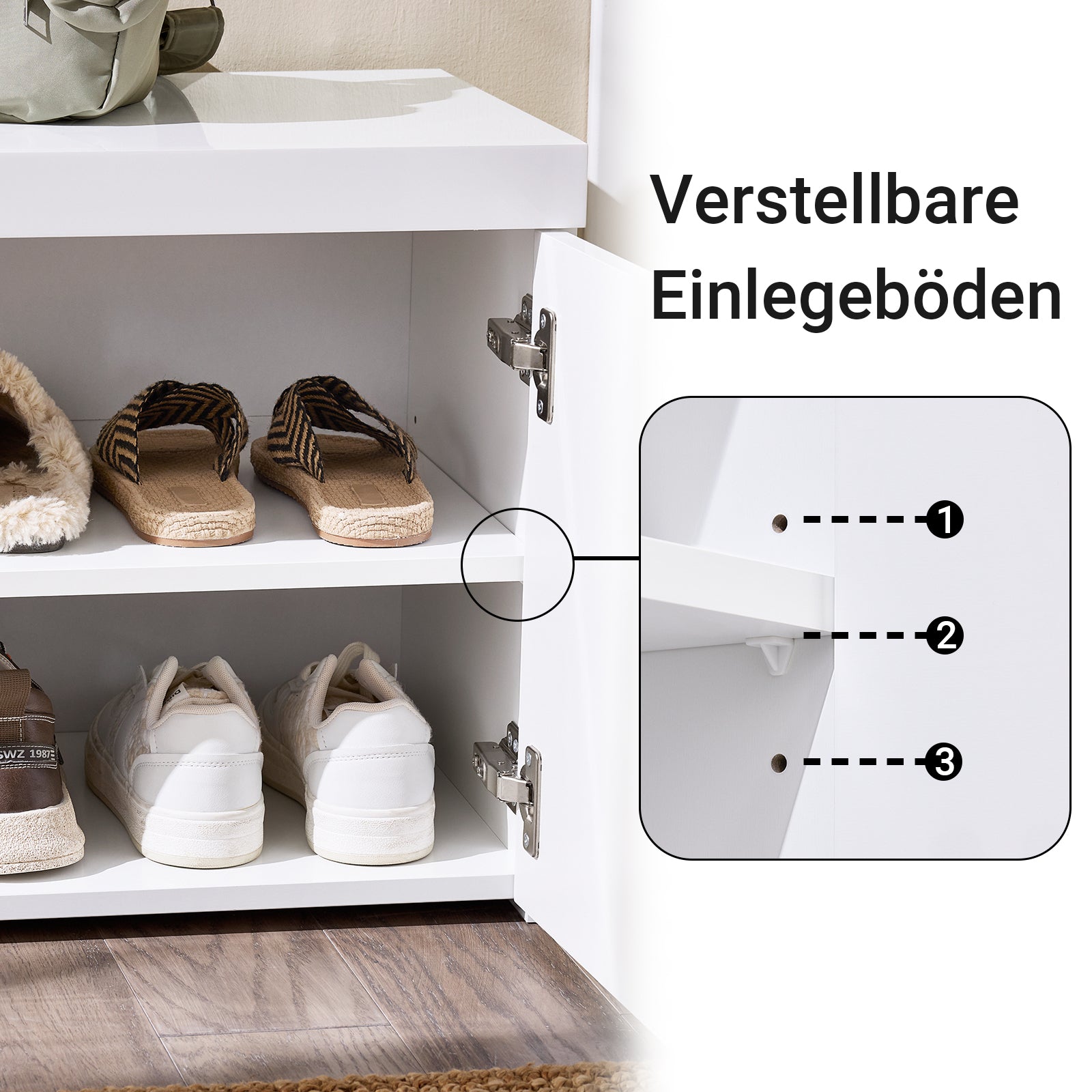 SoBuy | Schuhbank | Garderobenbank | Sitzbank mit Stauraum | Dielenbank | Weiß | FSR178-W