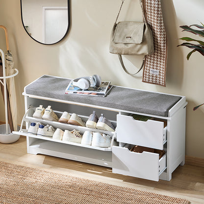 SoBuy | Schuhkipper | Schuhbank mit 1 Klappe | Sitzbank | Sitzkommode Weiß | FSR185-W