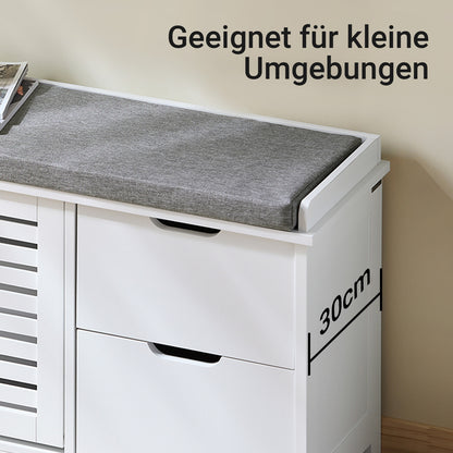 SoBuy | Schuhkipper | Schuhbank mit 1 Klappe | Sitzbank | Sitzkommode Weiß | FSR185-W