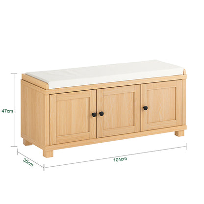 SoBuy | Schuhbank mit Sitzfläche | Garderobenbank | Sitzbank | Dielenbank | Natur| FSR188-N