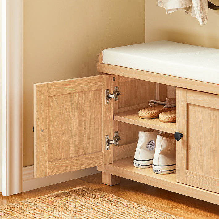 SoBuy | Schuhbank mit Sitzfläche | Garderobenbank | Sitzbank | Dielenbank | Natur| FSR188-N