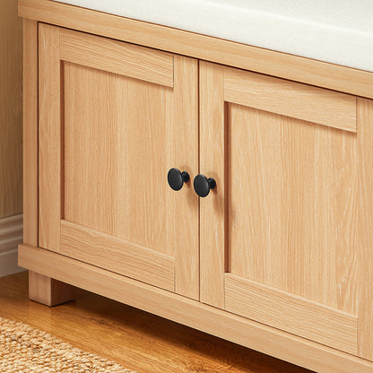 SoBuy | Schuhbank mit Sitzfläche | Garderobenbank | Sitzbank | Dielenbank | Natur| FSR188-N