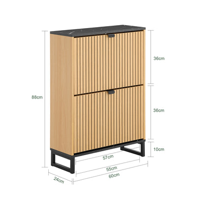 SoBuy | Schuhschrank schmal | Schuhregal mit Klappen | für 8-12 Paar | FSR202-N