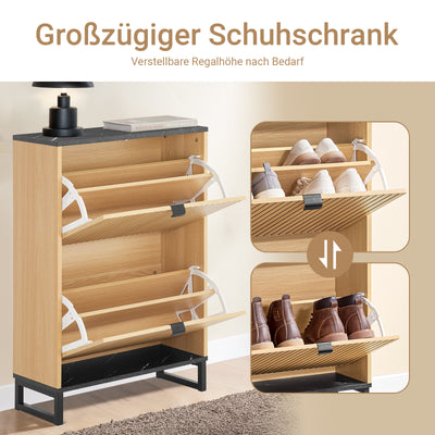 SoBuy | Schuhschrank schmal | Schuhregal mit Klappen | für 8-12 Paar | FSR202-N