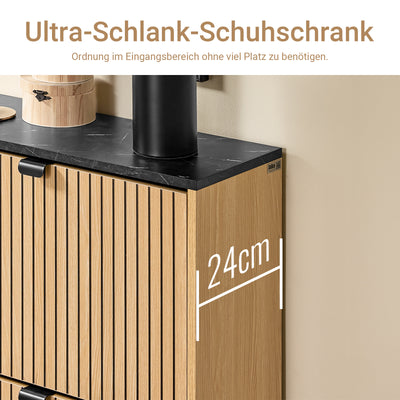 SoBuy | Schuhschrank schmal | Schuhregal mit Klappen | für 8-12 Paar | FSR202-N