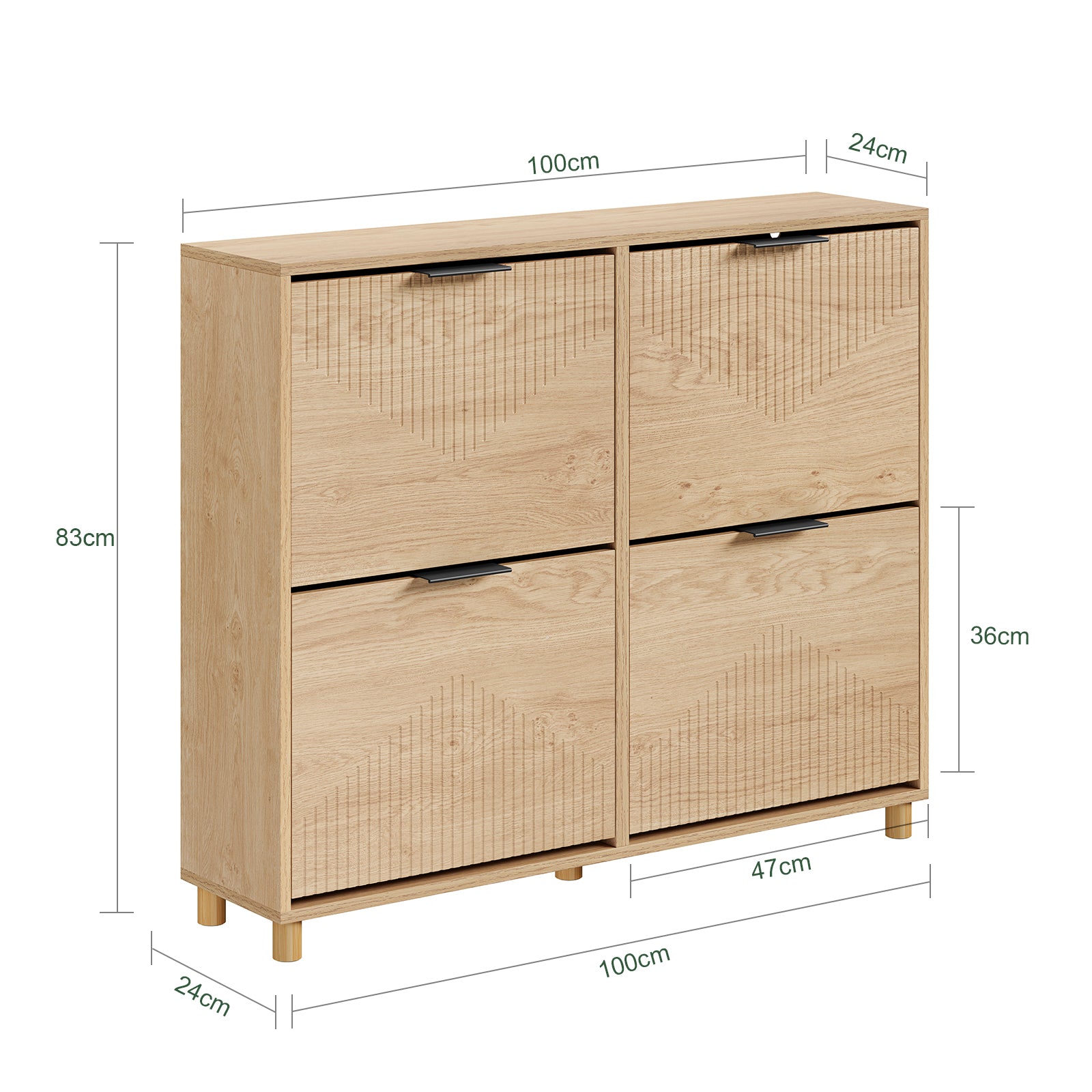 SoBuy schuhschrank schmal 24cm breit Farbe Holz Maße 100x24x83cm FSR214-N