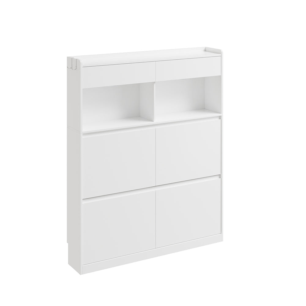 SoBuy | Schuhkipper | Schuhschrank schmal hoch weiß | White | 98×19×120 cm | FSR224-E-W