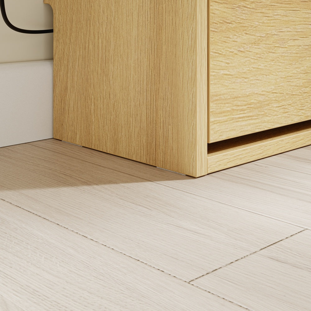 SoBuy | Schuhkipper | Schuhschrank schmal hoch mit 3 Klappen | Helle Eiche | FSR226-E-N