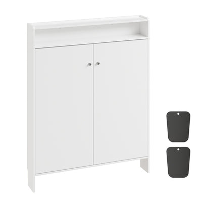 SoBuy | Schuhkipper | Schuhschrank schmal weiß mit offener Ablage | Weiß | FSR227-E-W