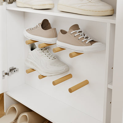 SoBuy | Schuhkipper | Schuhschrank schmal weiß mit offener Ablage | Weiß | FSR227-E-W