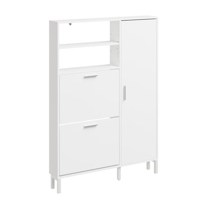 SoBuy | Schuhkipper | Schuhkipper schmal in Weiß | Weiß | 83×14×117.5 cm | FSR230-W