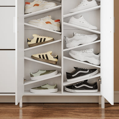 SoBuy | Schuhkipper | Schuhschrank Weiß mit Schuhkipper und 2 Türen | Weiß | FSR231-W