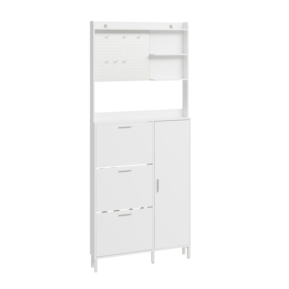 SoBuy | Schuhkipper | Schuhschrank schmal hoch weiß | Weiß | 83×14×197 cm | FSR232-W
