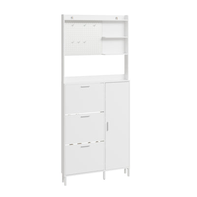 SoBuy | Schuhkipper | Schuhschrank schmal hoch weiß | Weiß | 83×14×197 cm | FSR232-W