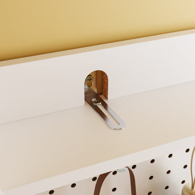 SoBuy | Schuhkipper | Schuhschrank schmal hoch Weiß mit Spiegel und 6 Haken | Weiß | FSR233-W