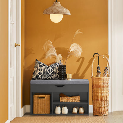 Vorverkauf | SoBuy | Schuhbank | Schuhregal mit Sitzfläche | Sitzbank | Dunkelgrau | FSR45-DG