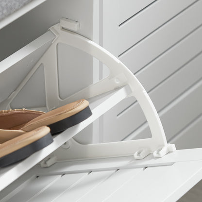 SoBuy | Schuhkipper | Schuhbank mit Schuhfach | Landhausstil Weiß | FSR62-II-W