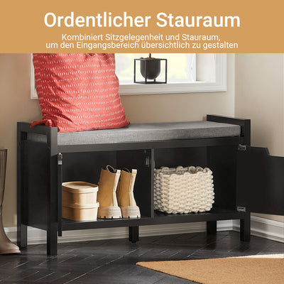 Vorverkauf | SoBuy | Sitzkommode | Sitzbank mit Sitzfläche | Schuhtruhe | Schwarz | FSR63-II-SCH
