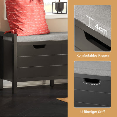 Vorverkauf | SoBuy | Sitzkommode | Sitzbank mit Sitzfläche | Schuhtruhe | Schwarz | FSR63-II-SCH