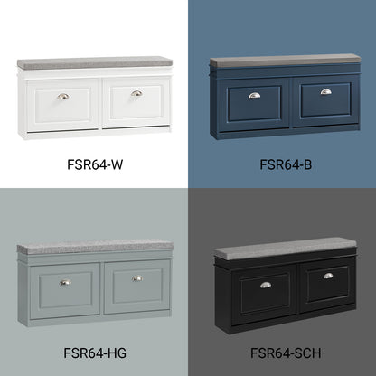 SoBuy | Schuhkipper | Schuhbank mit Schuhfach | Landhausstil Schwarz | FSR64-SCH