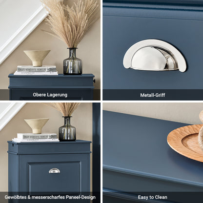 SoBuy | Schuhkipper | Schuhschrank mit 2 Klappen | Schuhkommode Blau | FSR78-B