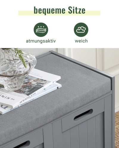 SoBuy | Sitzkommode | Schuhtruhe | Sitzbank | Grau | FSR80-SG