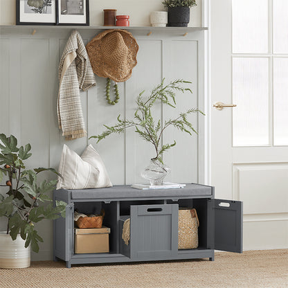 SoBuy | Sitzkommode | Schuhtruhe | Sitzbank | Grau | FSR80-SG