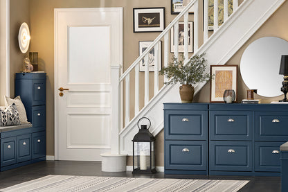 SoBuy | Schuhbank mit 2 Klappen | Schuhfach | Landhausstil Blau | FSR64-B