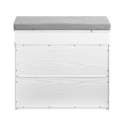 Vorverkauf | SoBuy | Schuhkipper | Schuhbank mit Klappe | Schuhschrank Weiß Vintage | FSR82-K-WG