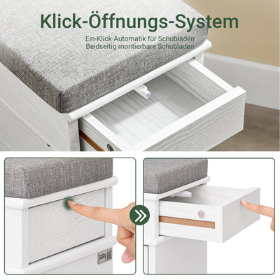 Vorverkauf | SoBuy | Schuhkipper | Schuhbank mit Klappe | Schuhschrank Weiß Vintage | FSR82-K-WG