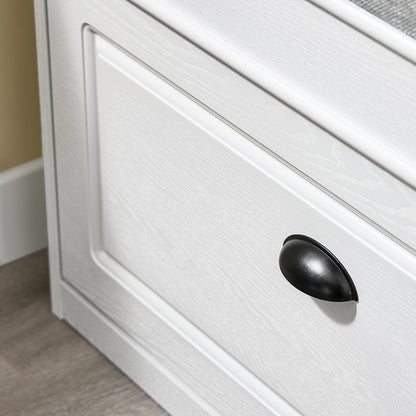 SoBuy | Schuhkipper | Schuhbank mit Klappe | Schuhschrank | Weiß Vintage | FSR82-L-WG