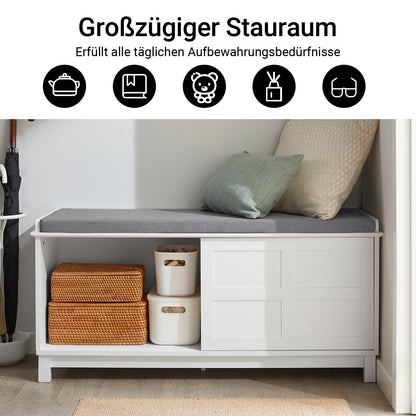 SoBuy | Sitzkommode | Sitzbank mit Stauraum | Schuhbank | Weiß | FSR86-W