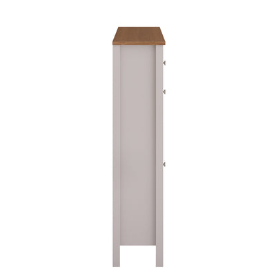 SoBuy | Schuhschrank Schmal | mit 2 Klappen & Schublade | Platz für 12 Paar Schuhe | Hellbraun | B80xT25xH108cm | FSR89-KA