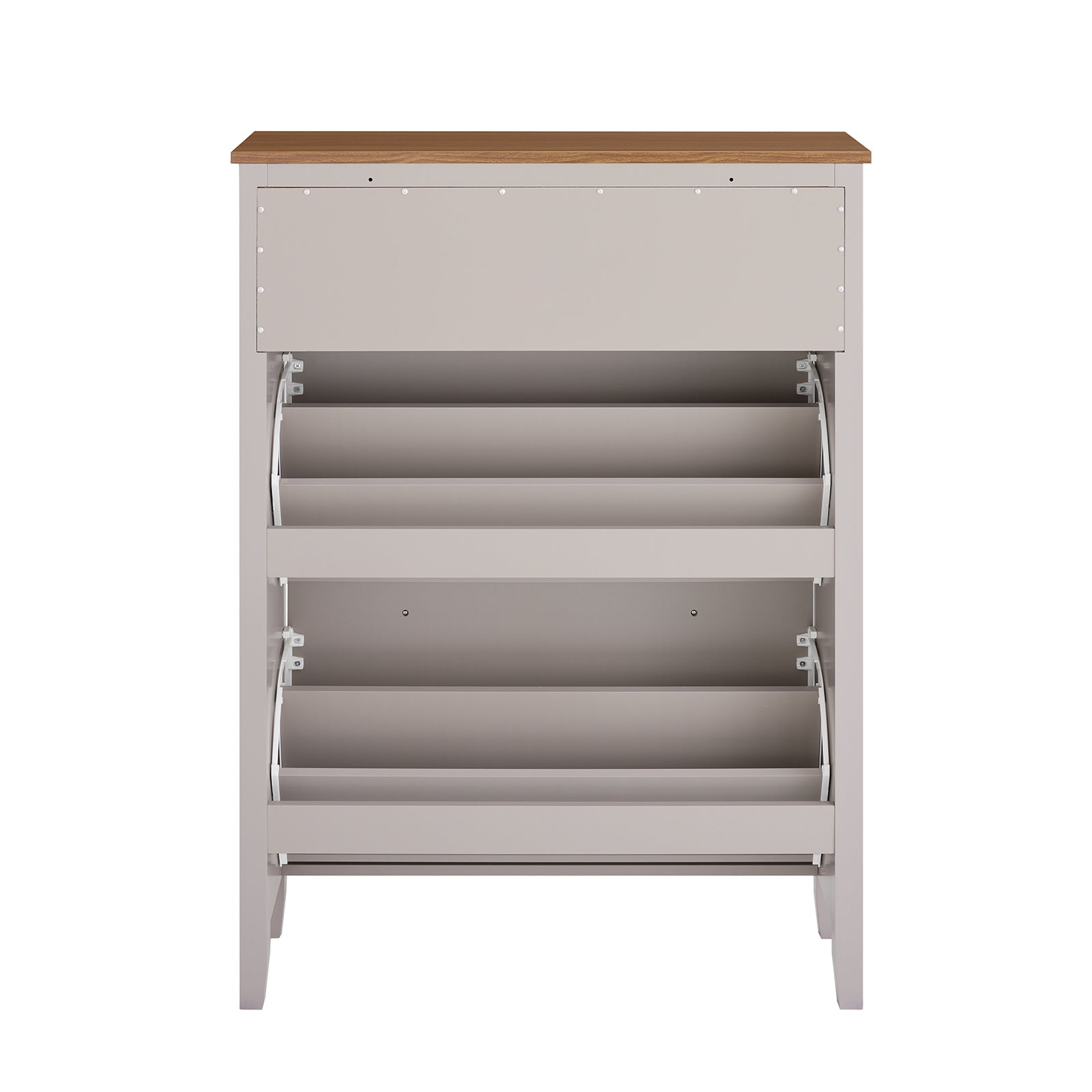 Vorverkauf | SoBuy | Schuhschrank Schmal | mit 2 Klappen & Schublade | Platz für 12 Paar Schuhe | Hellbraun | B80xT25xH108cm | FSR89-KA